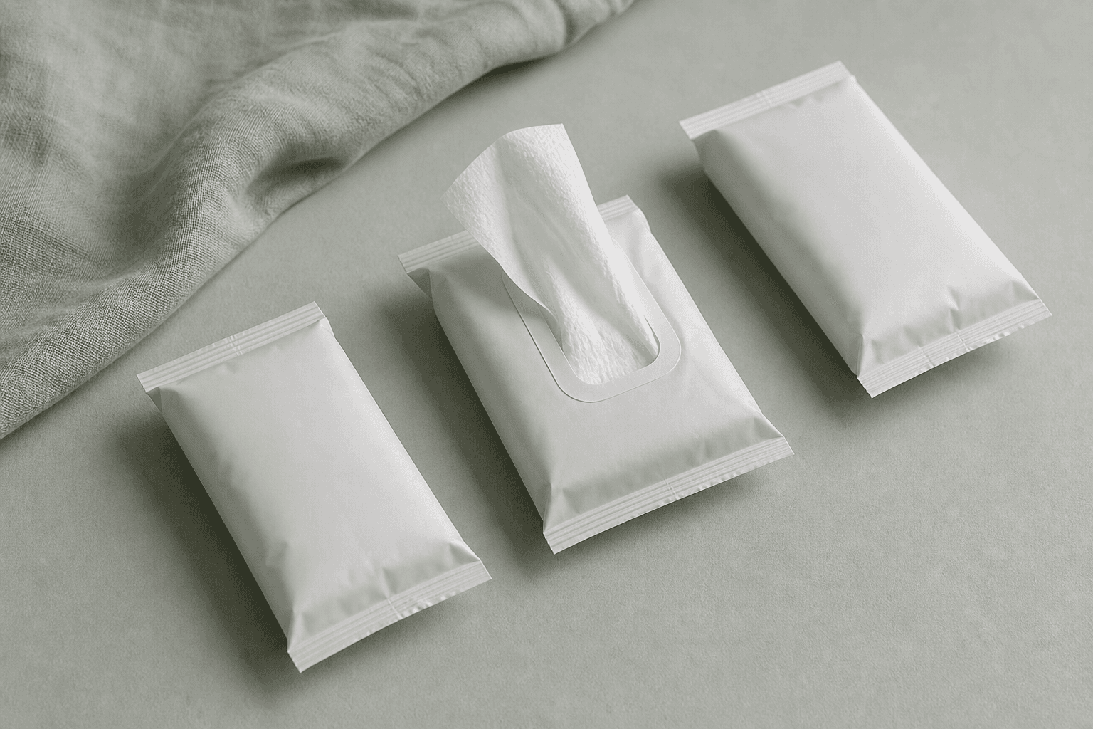 Compact pocket tissue packaging concept for a private-label tissue project